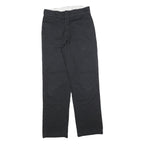 DICKIES Mens Cotton Blend Black Regular Straight Trousers W30 L30 Workwear Zip