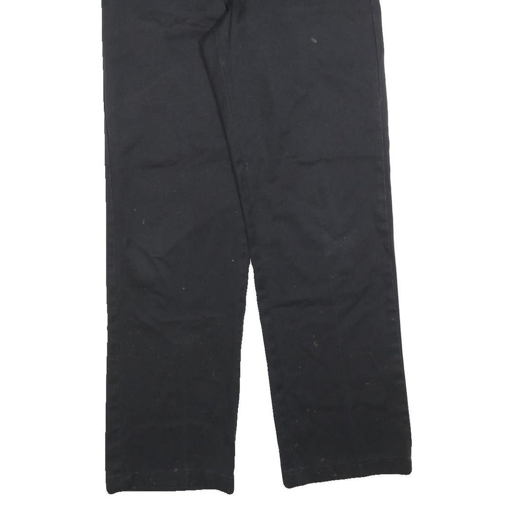 DICKIES Mens Cotton Blend Black Regular Straight Trousers W30 L30 Workwear Zip