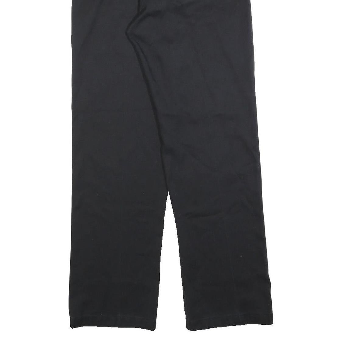 DICKIES Mens Cotton Blend Black Regular Straight Trousers W30 L30 Workwear Zip