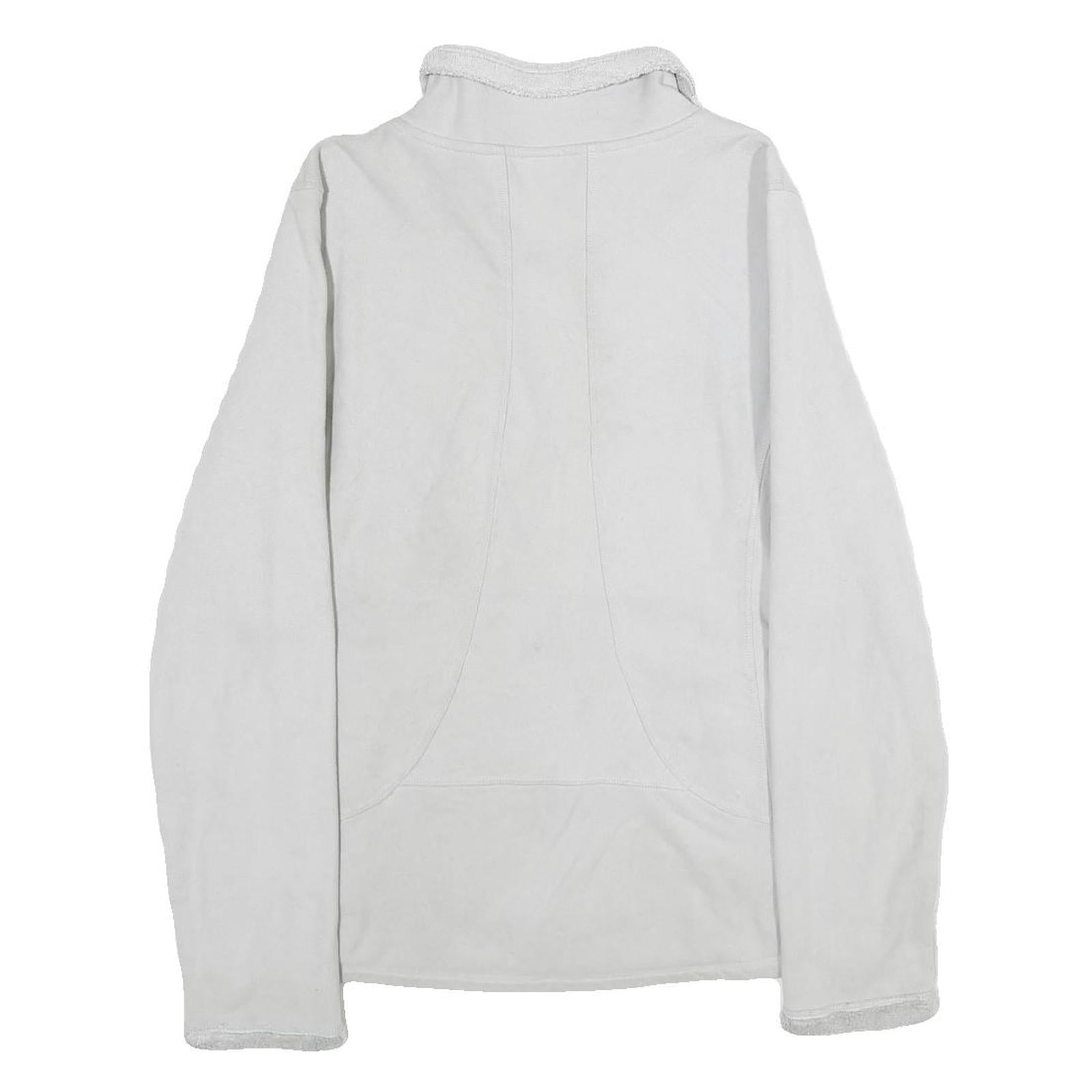 THE NORTH FACE Womens White Jacket M Polyester Plain Full Zip Casual Outdoor