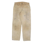 DICKIES Mens Jeans Beige Relaxed Straight Denim Fair W33 L32 Workwear Durable