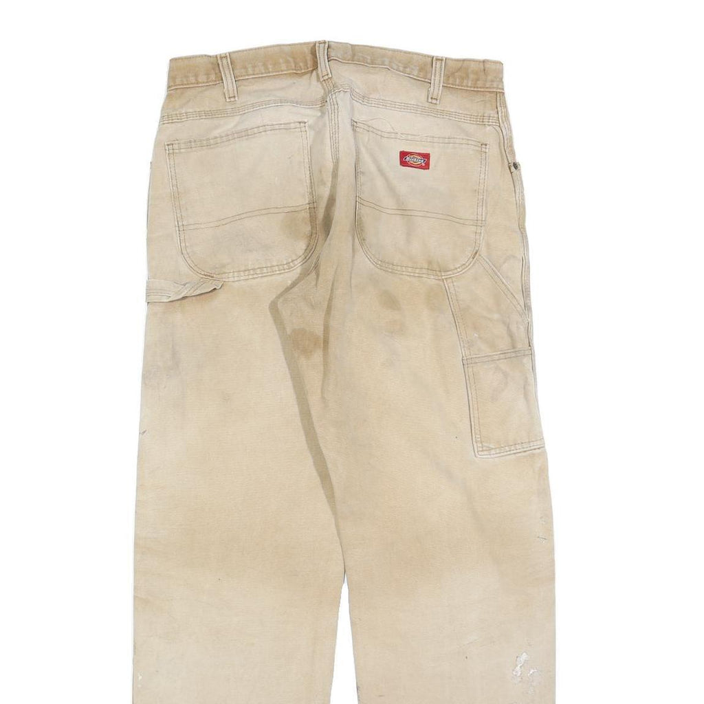 DICKIES Mens Jeans Beige Relaxed Straight Denim Fair W33 L32 Workwear Durable