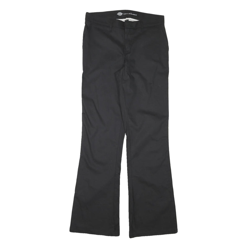 DICKIES Womens Black Cotton Blend Regular Fit Straight Leg Trousers W30 L33