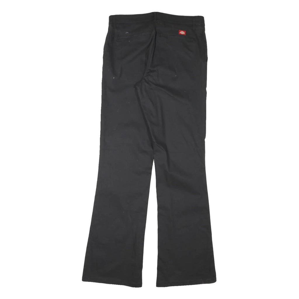 DICKIES Womens Black Cotton Blend Regular Fit Straight Leg Trousers W30 L33