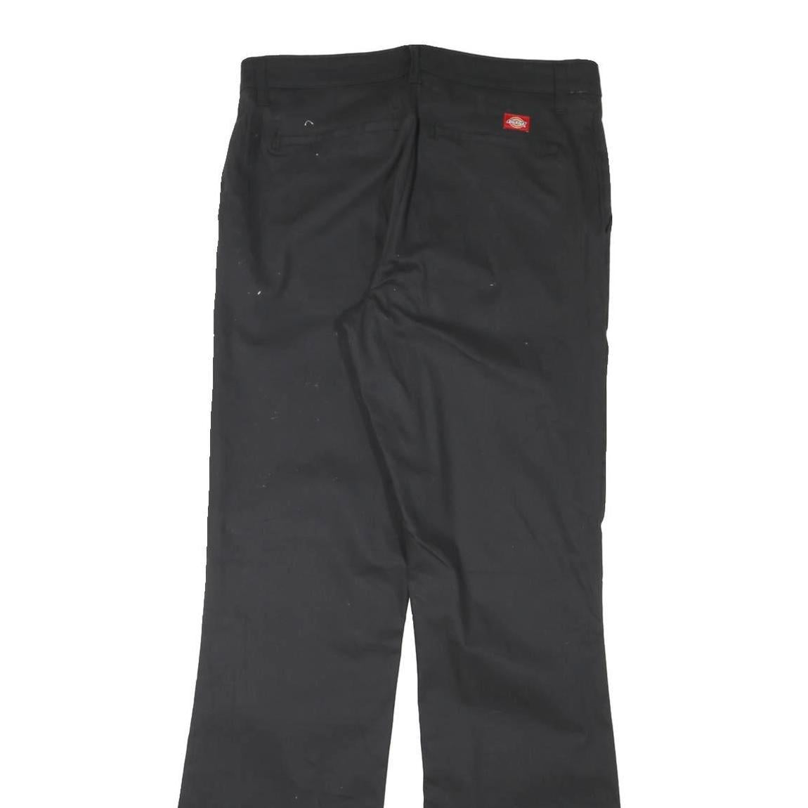DICKIES Womens Black Cotton Blend Regular Fit Straight Leg Trousers W30 L33