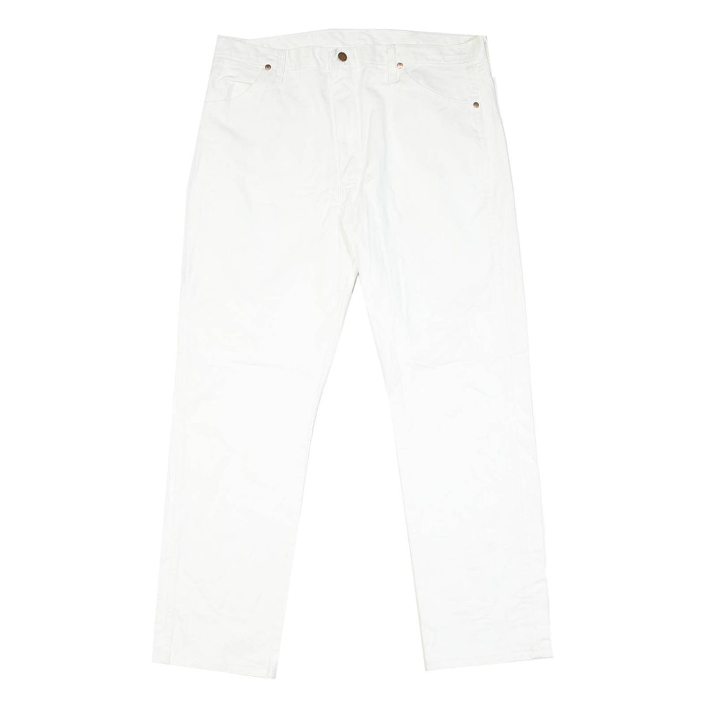 WRANGLER Womens Classic White Denim Jeans W38 L31 Zip Closure