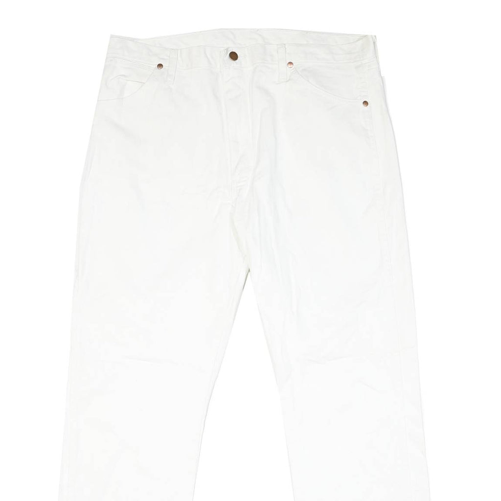 WRANGLER Womens Classic White Denim Jeans W38 L31 Zip Closure