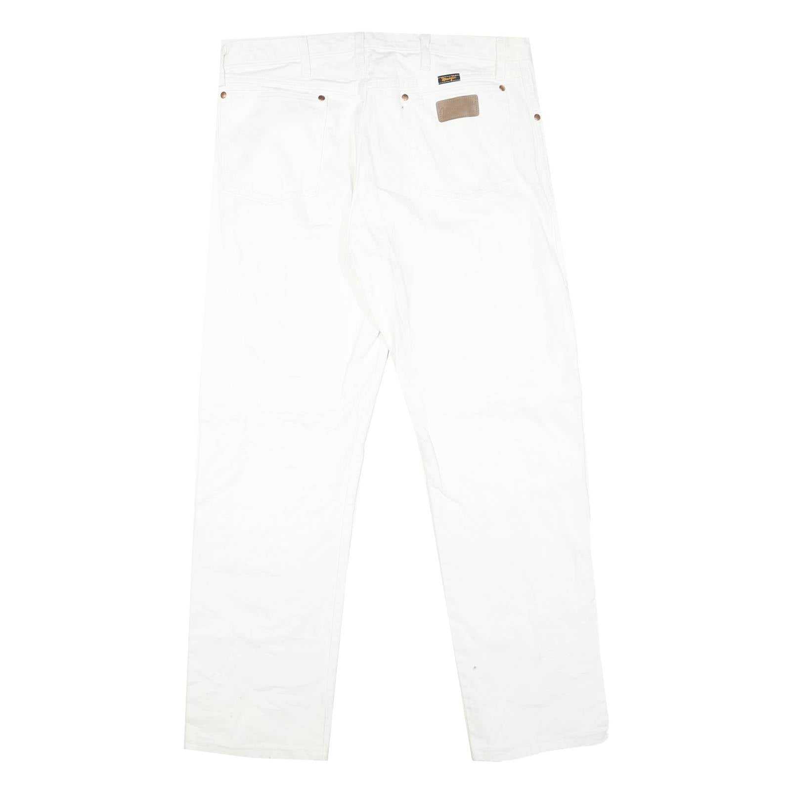 WRANGLER Womens Classic White Denim Jeans W38 L31 Zip Closure