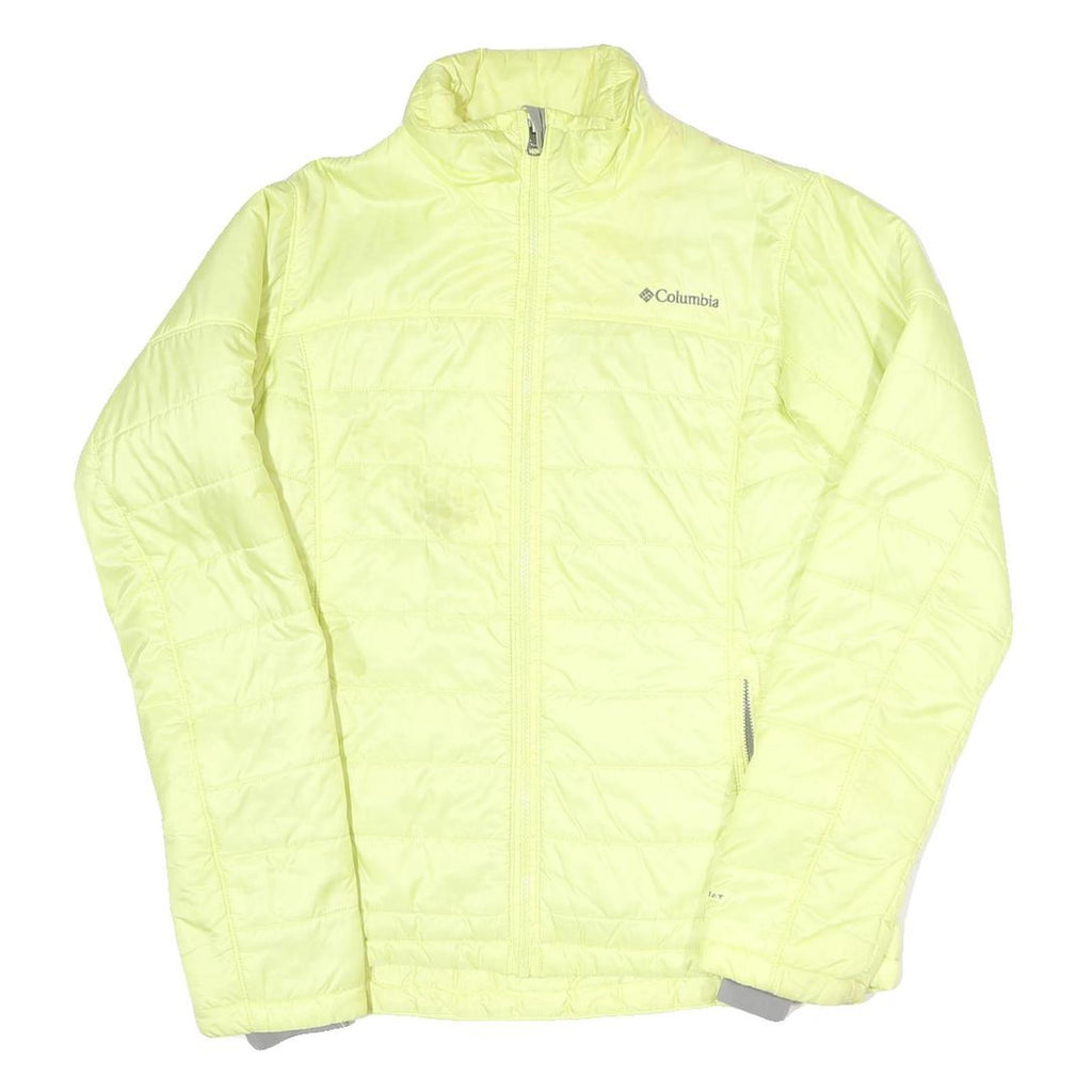 COLUMBIA Womens Yellow Lightweight Polyester Blend Quilted Jacket M Zip Outdoor