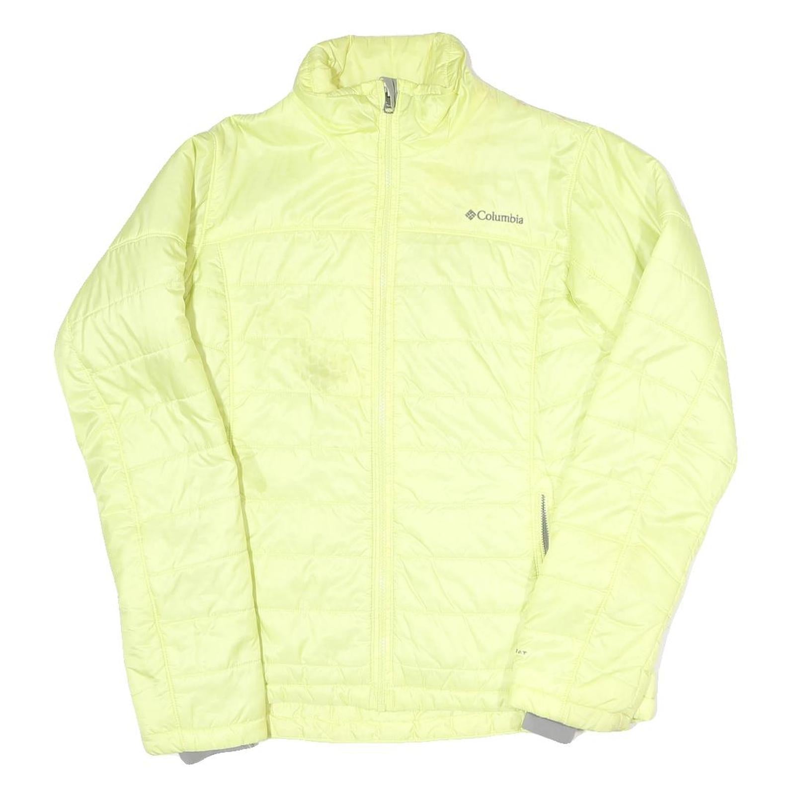 COLUMBIA Womens Yellow Lightweight Polyester Blend Quilted Jacket M Zip Outdoor