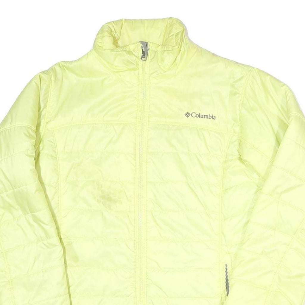 COLUMBIA Womens Yellow Lightweight Polyester Blend Quilted Jacket M Zip Outdoor