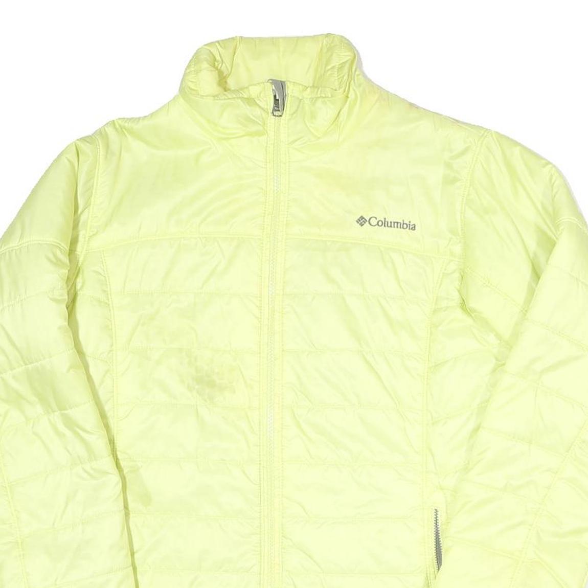 COLUMBIA Womens Yellow Lightweight Polyester Blend Quilted Jacket M Zip Outdoor