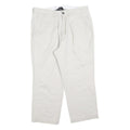 MADDISON Mens Cotton Blend Relaxed Straight Trousers Off White W35 L25 Casual