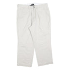MADDISON Mens Cotton Blend Relaxed Straight Trousers Off White W35 L25 Casual