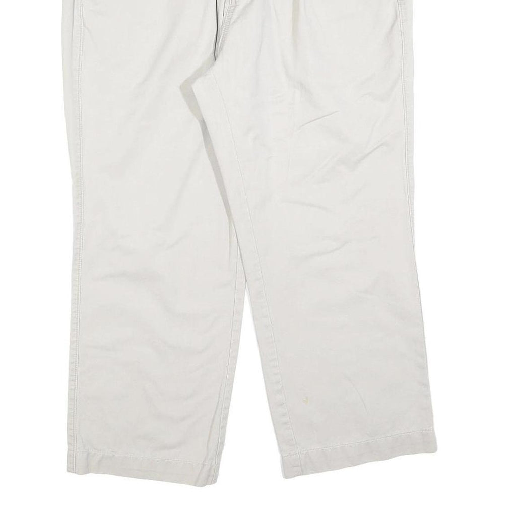 MADDISON Mens Cotton Blend Relaxed Straight Trousers Off White W35 L25 Casual