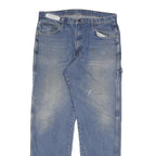 DICKIES Mens Jeans Blue Cotton Blend Regular Straight W34 L32 Workwear Zip