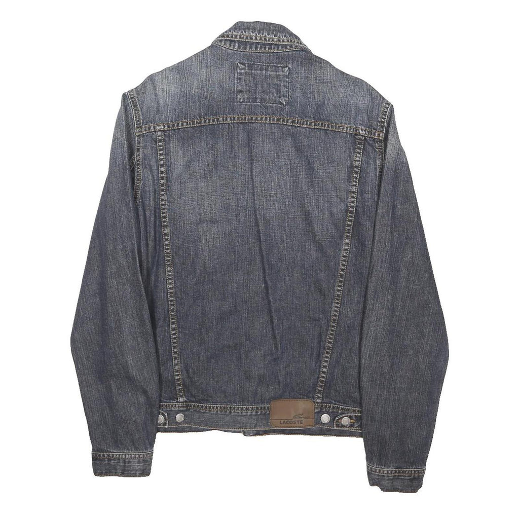 LACOSTE Mens Blue Denim Jacket M Cotton Blend Button Classic Pockets