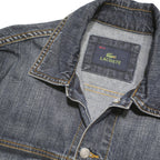 LACOSTE Mens Blue Denim Jacket M Cotton Blend Button Classic Pockets