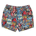MARVEL Mens Swimming Shorts Blue Casual Polyester Blend S W30 Comic Print