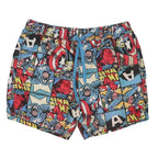 MARVEL Mens Swimming Shorts Blue Casual Polyester Blend S W30 Comic Print