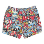 MARVEL Mens Swimming Shorts Blue Casual Polyester Blend S W30 Comic Print