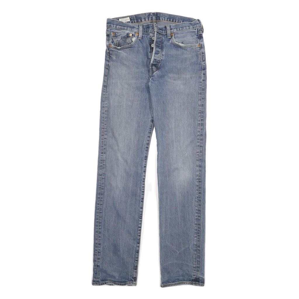 LEVI'S 501 Big E Mens Jeans Blue Regular Straight Denim Light W30 L33 Button