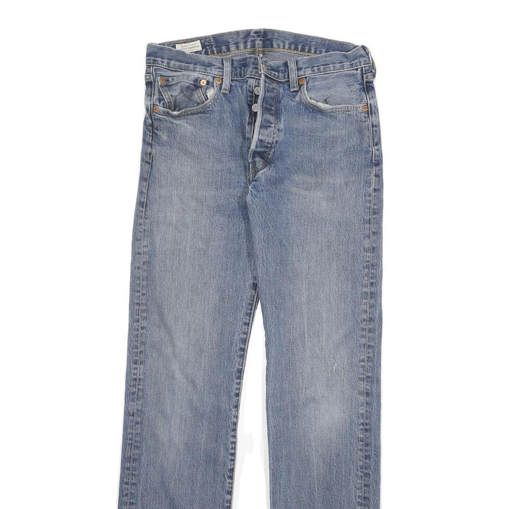 LEVI'S 501 Big E Mens Jeans Blue Regular Straight Denim Light W30 L33 Button