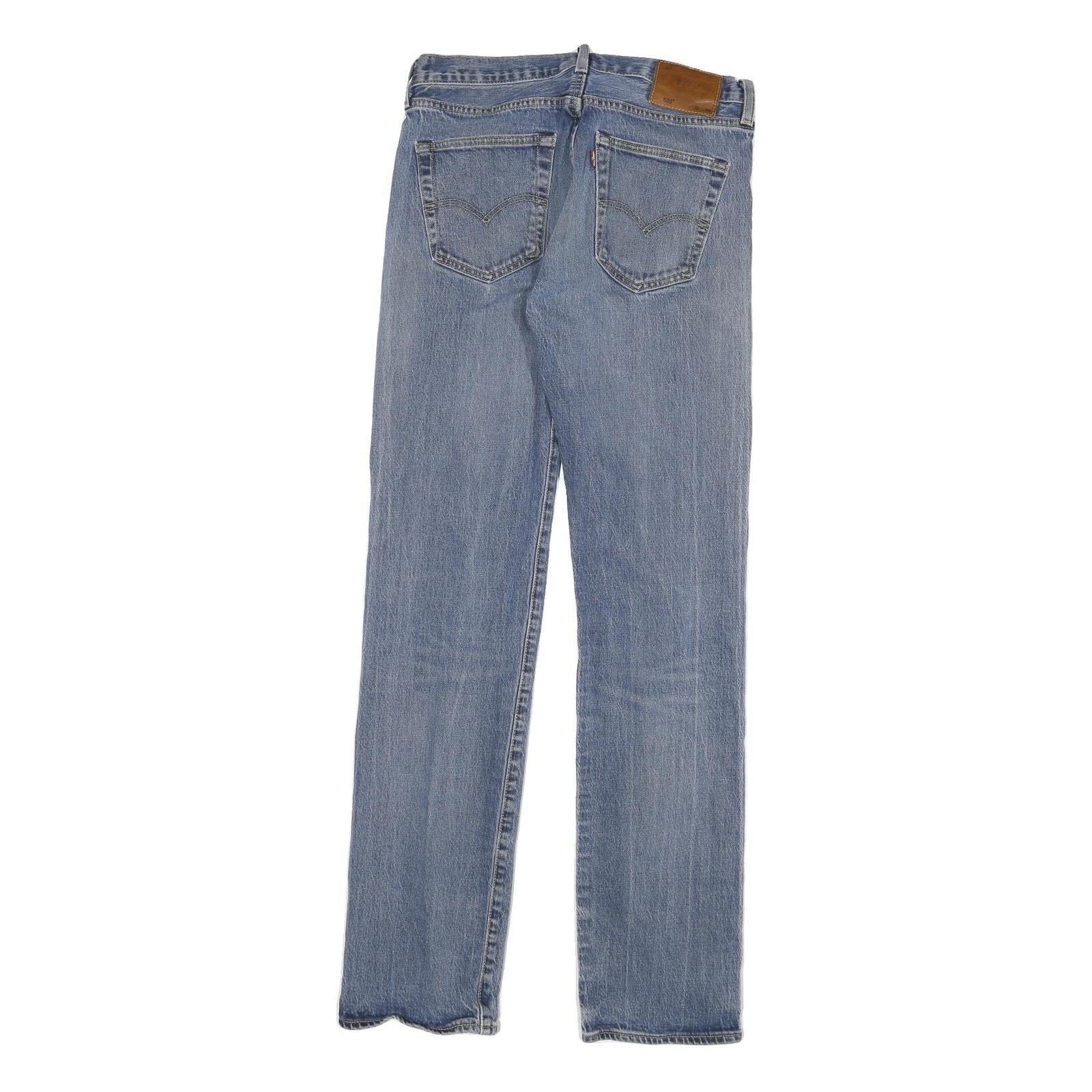 LEVI'S 501 Big E Mens Jeans Blue Regular Straight Denim Light W30 L33 Button