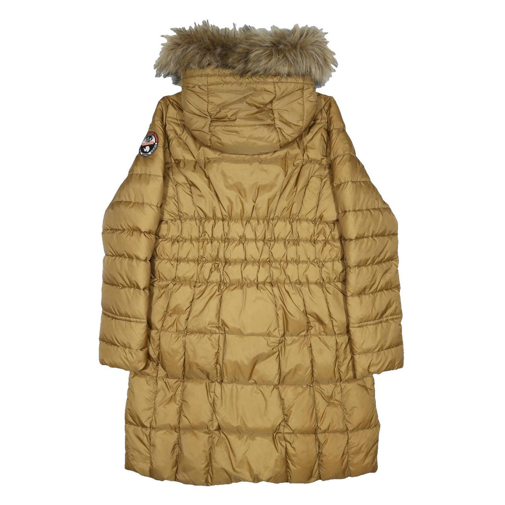 NAPAPIJRI Womens Beige Polyamide Puffer Jacket M Hooded Zip Quilted Winter