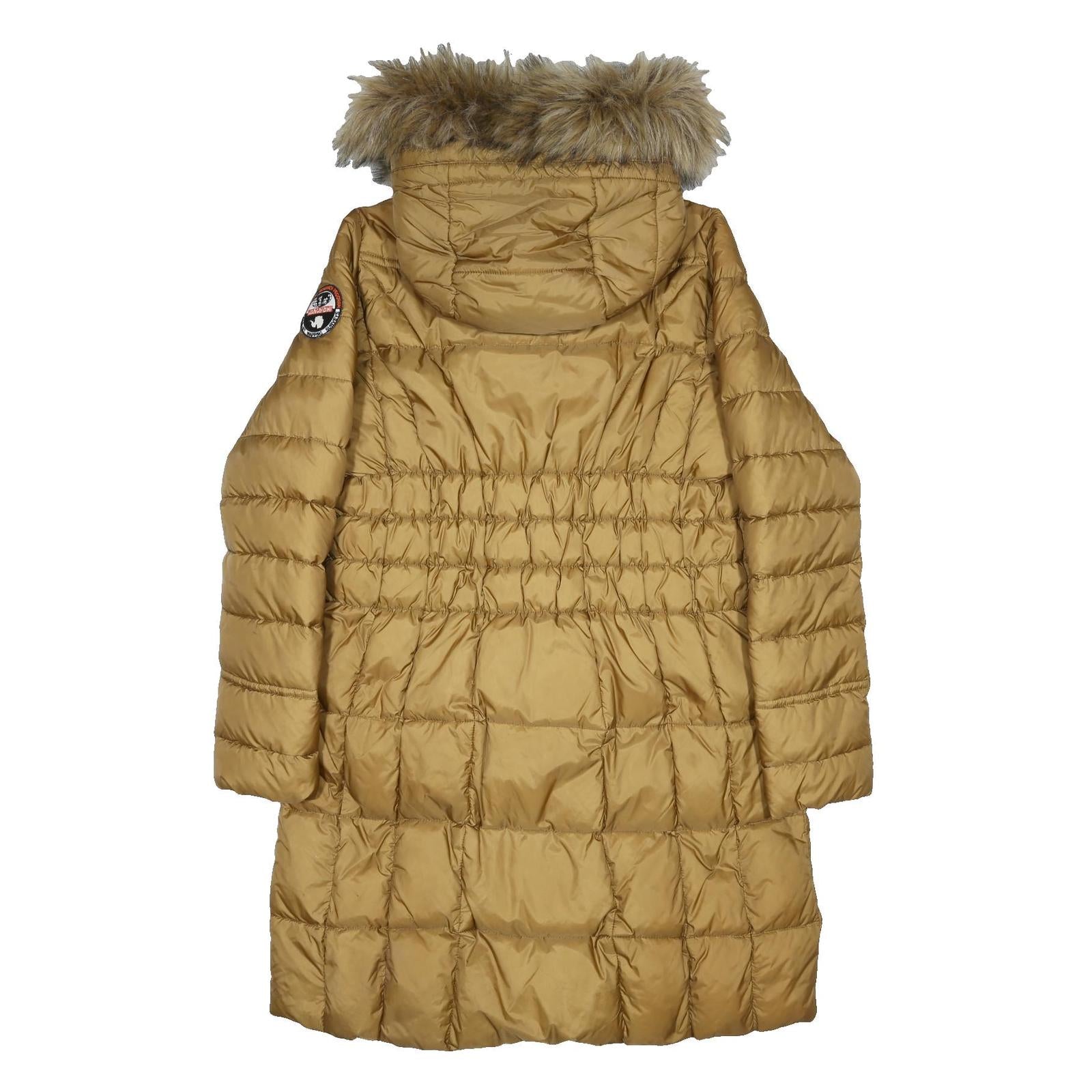 NAPAPIJRI Womens Beige Polyamide Puffer Jacket M Hooded Zip Quilted Winter