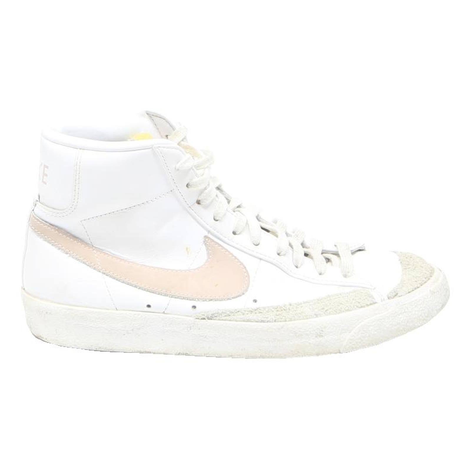 NIKE Blazer Mid Womens Leather White Pink UK 7 High Top Trainers Retro Style