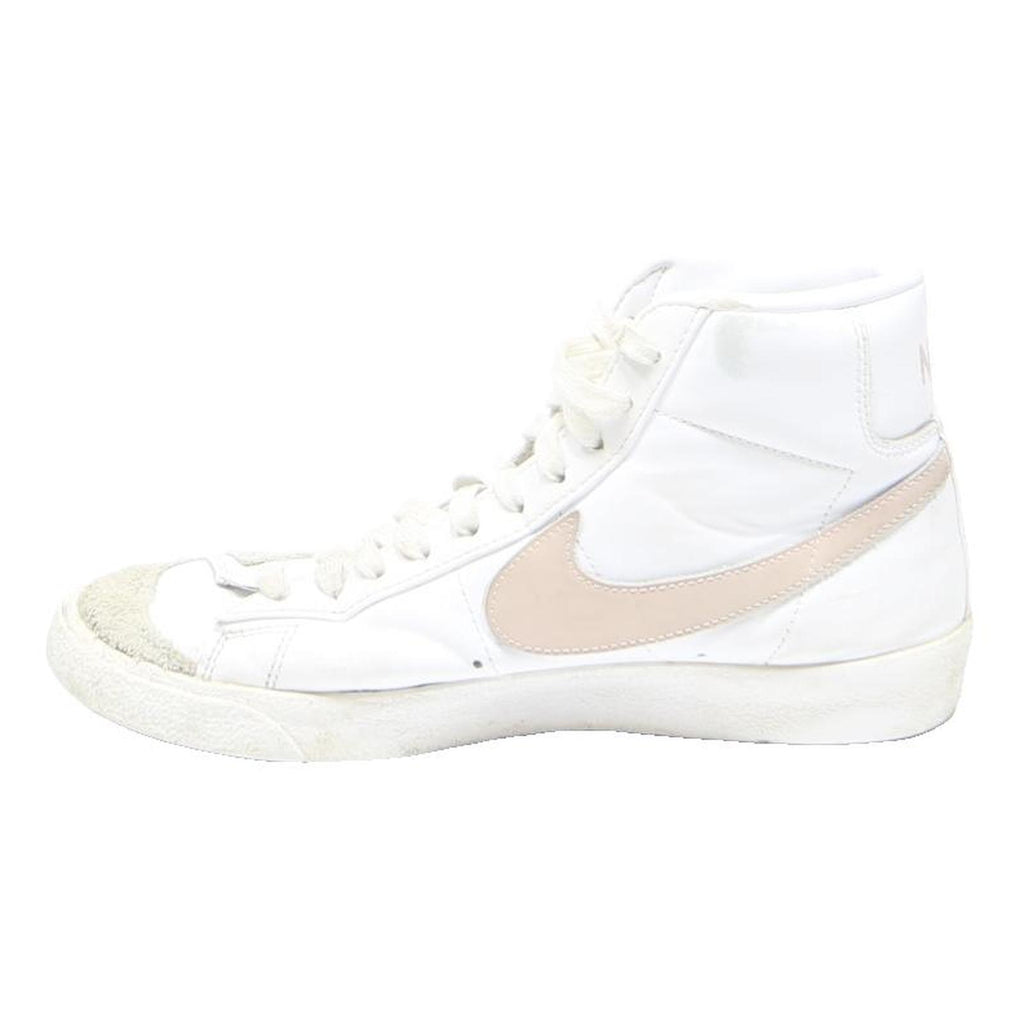 NIKE Blazer Mid Womens Leather White Pink UK 7 High Top Trainers Retro Style