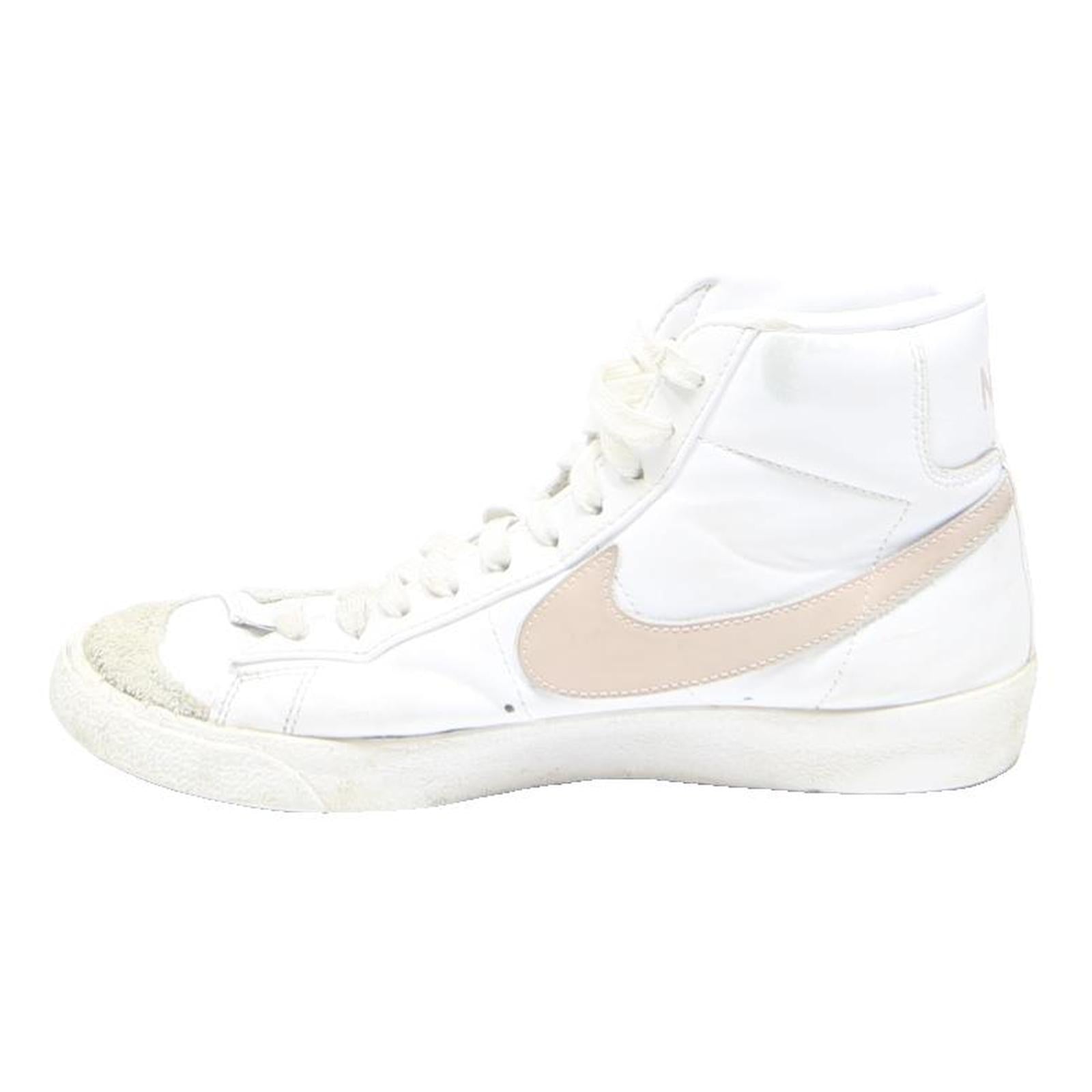 NIKE Blazer Mid Womens Leather White Pink UK 7 High Top Trainers Retro Style