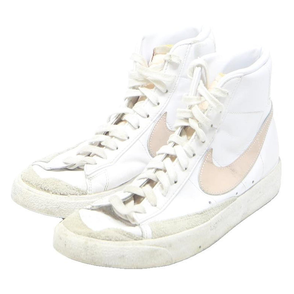 NIKE Blazer Mid Womens Leather White Pink UK 7 High Top Trainers Retro Style