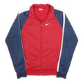 NIKE Mens Red & Navy Blue Track Jacket S Polyester Zip Plain Sportswear
