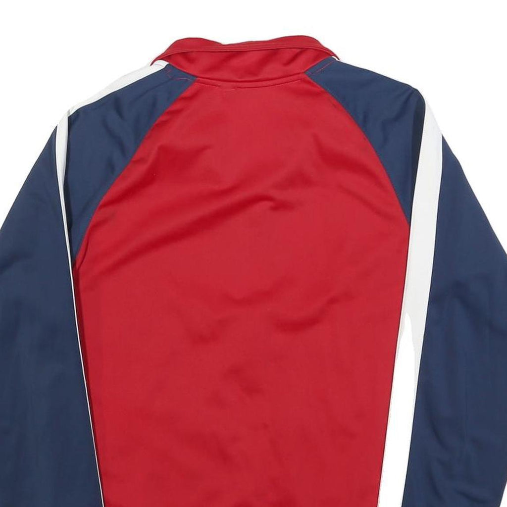 NIKE Mens Red & Navy Blue Track Jacket S Polyester Zip Plain Sportswear