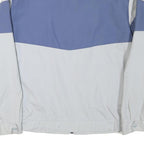 Mens Blue & White Casual Zip Jacket L Polyester Blend Colourblock Pocket