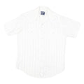 WRANGLER Mens White & Light Blue Striped Western Shirt XL Button Snap Fastening