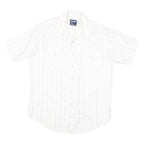 WRANGLER Mens White & Light Blue Striped Western Shirt XL Button Snap Fastening
