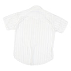 WRANGLER Mens White & Light Blue Striped Western Shirt XL Button Snap Fastening