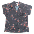 LIBERTY HOUSE Womens Printed Blouse Black Collared Floral M