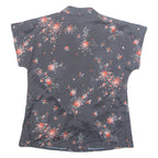 LIBERTY HOUSE Womens Printed Blouse Black Collared Floral M
