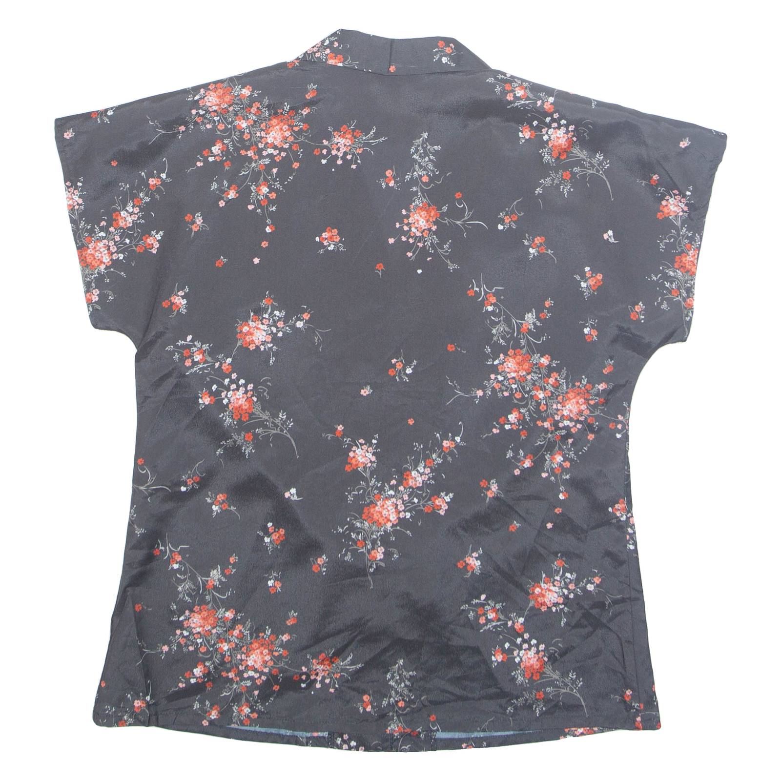 LIBERTY HOUSE Womens Printed Blouse Black Collared Floral M