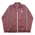 UMBRO Mens Maroon & White Track Jacket L Polyester Zip Sportswear