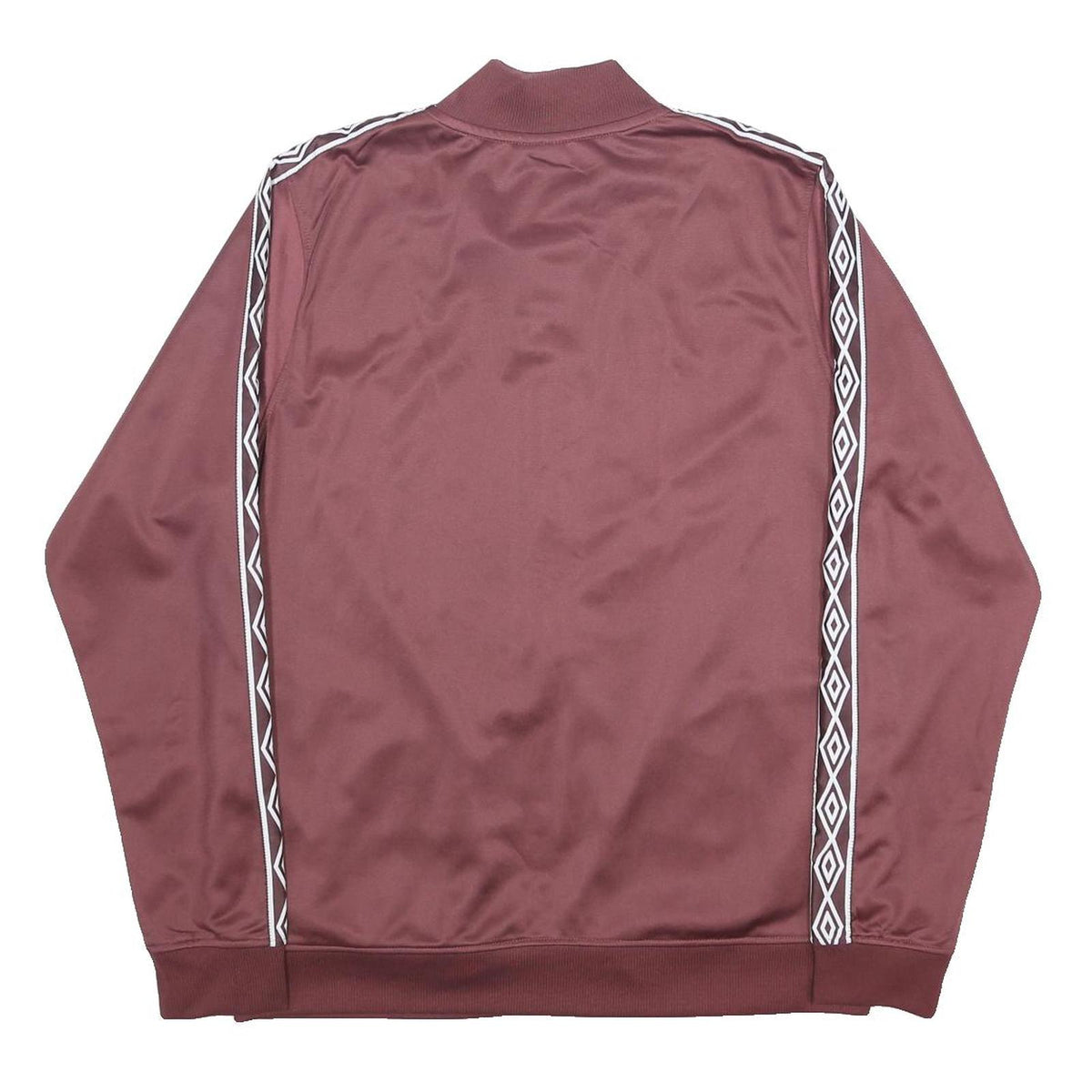 UMBRO Mens Maroon & White Track Jacket L Polyester Zip Sportswear
