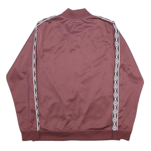 UMBRO Mens Maroon & White Track Jacket L Polyester Zip Sportswear
