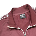 UMBRO Mens Maroon & White Track Jacket L Polyester Zip Sportswear