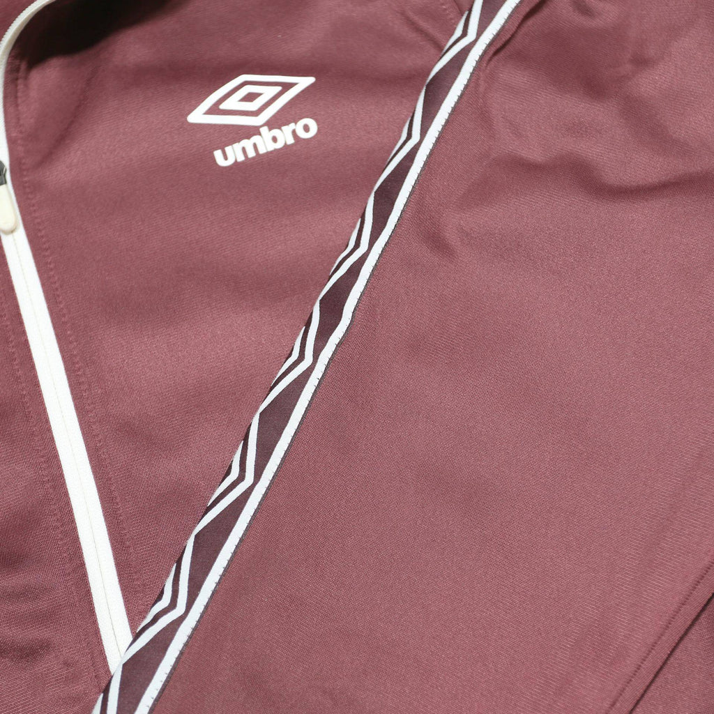 UMBRO Mens Maroon & White Track Jacket L Polyester Zip Sportswear