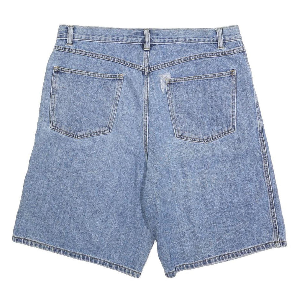 FALLS CREEK Mens Denim Blue Relaxed Fit L W36 Shorts Casual Cotton Blend