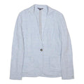 TOMMY HILFIGER Womens Light Blue Linen Blazer Jacket M Woven Button Casual